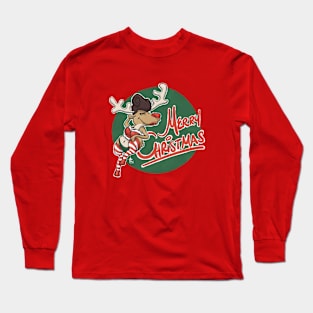 Reindeer Pinup Long Sleeve T-Shirt